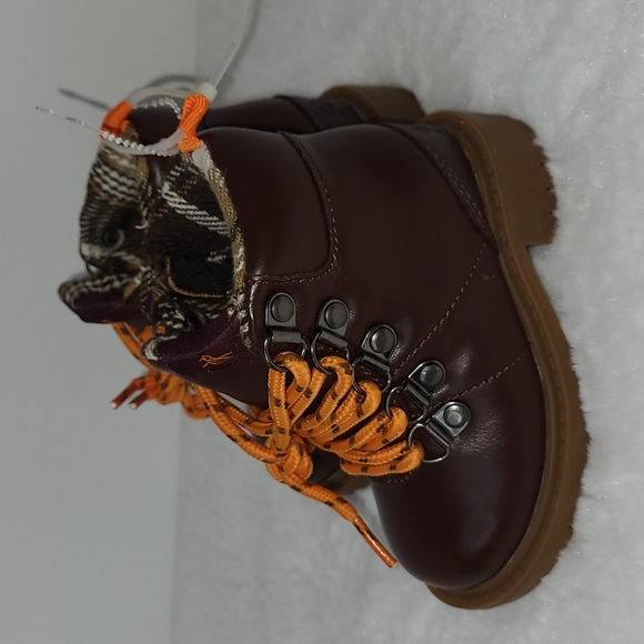 NWOT Original Penguin London Boots Brown w/ Side Zipper Boys' Size 5 - Picture 3 of 10